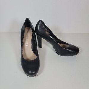 Franco Sarto Women's Black Leather Heels Baroque Size 6 M
